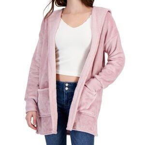 Hippie Rose Pink Hooded Cardigan Sweater